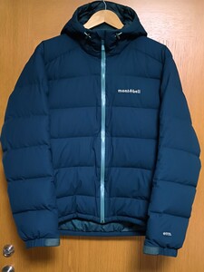 モンベル mont bell パーマフロスト ライト ダウンパーカー GORE-TEX ゴアテックス ダウンジャケット L ブルーグリーン 青 緑 中古 メンズ