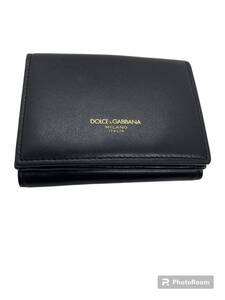 ★美品★ Dolce & Gabbana ドルチェ&ガッパーナ　スマートウォレット　小さい財布　レザー　革　ブラック 