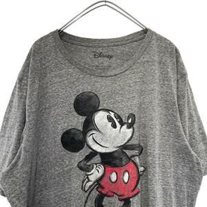 ディズニー　ミッキーマウスプリント半袖Tシャツ　メンズ2XL g4