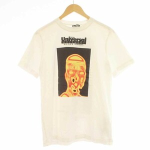 ディーゼル DIESEL Tシャツ カットソー 半袖 プリント クルーネック S 白 ホワイト /KQ メンズ