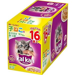 カルカン キャットフード パウチ 12ヵ月までの子ねこ用 まぐろ入りかつお 70g×16袋 (まとめ買い)