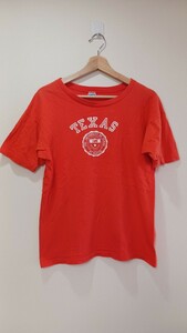 バータグ　チャンピオン　古着Tシャツ　/　70s80s　カレッジプリント　Tシャツ　テキサス大学　ビンテージ　100％コットン