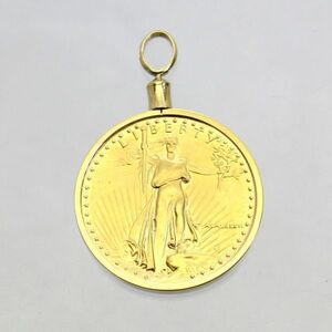 ◎中古美品◎１８金枠　4分の1オンス　イーグルコイン　ペンダント