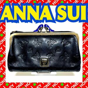 ANNA SUI 財布 ヒール 黒 がま口 アナスイ パーティ