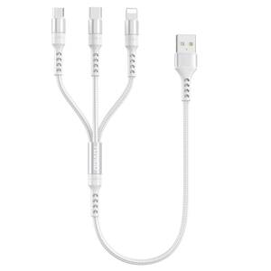 RAVIAD 3in1 充電ケーブル 短い 0.5M USB ケーブル 3A 急速充電 3イン1 充電コード USB Type C ケーブル Micro USB ケーブル iPhone