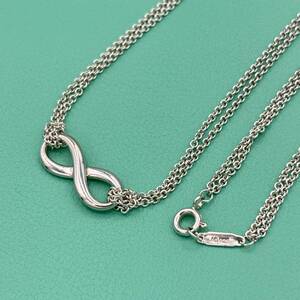  1円〜 良品 ティファニー インフィニティ ダブルチェーン ネックレス ペンダント シルバー 925 Tiffany&co Infinity Silver Necklace