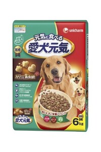 （まとめ買い）愛犬元気 ささみ・ビーフ・緑黄色野菜入り 6kg 犬用 ドッグフード 〔×3〕