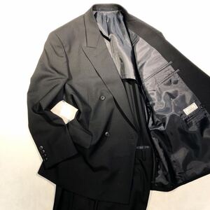 新品 定価3.7万円【サイズBE3 S★Kanebo礼服】4Bダブルスーツ 漆黒フォーマル 背抜き ノーベンツ 2タック アジャスター付き ウール100%