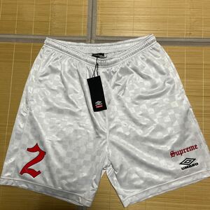 22ss Supreme Umbro Soccer Short アンブロ　サッカー　ショーツ　ハーフパンツ　L 白　ホワイト