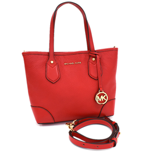 1円 ◆新品同様 MICHAEL KORS マイケルコース 2WAYハンドバッグ ショルダー エバ エクストラスモール レッド◆E.Ble.oT-26☆