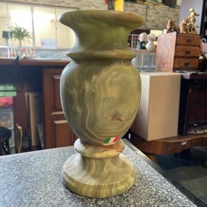 【店G-79】イタリア製 大理石 花器 花瓶 フラワーベース 石細工 インテリア オブジェ 置き物 ビンテージ コレクション 高さ20横10㎝