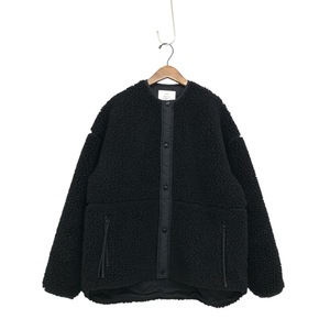 23AW HYKE ハイク FAUX SHEARLING JACKET フェイクムートン ボアジャケット ブラック 2 232-17400