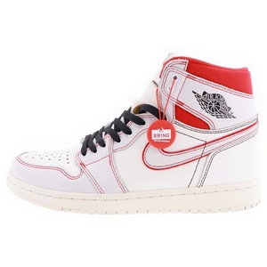 ナイキ AIR JORDAN1 RETRO HIGH OG Sail/University Red 555088-160 エアジョーダン1 ハイカットスニーカー ホワイト/レッド US9.5/27.5cm