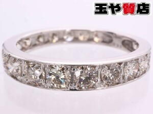 ライトブラウン ダイヤ0.95ct エタニティ リング 8号 pt900 プラチナ