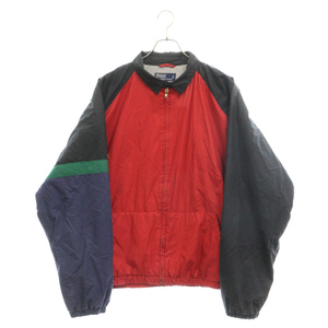 RALPH LAUREN ラルフローレン 90S VINTAGE ヴィンテージ 内ボア チンスト付き ナイロンジップアップジャケット レッド/ブラック