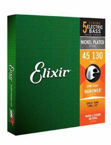 ELIXIR(エリクサー) Elixirベース弦 NANOWEB ニッケル Long Scale 5弦 Light .0