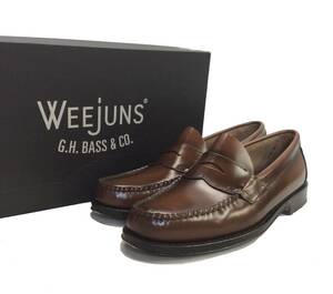 美品 WEEJUNS G.H.BASS ジーエイチバス ペニーローファー レザー ブラウン メンズ US8 26cm