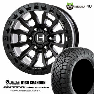 4本セット HOSTILE H130 CRANDON 17x9.0J 6/139.7 +0 ASP NITTO RIDGE GRAPPLER 265/70R17 プラド オーバーフェンダーサイズ