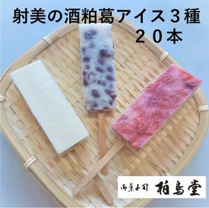 射美 いび 酒粕 葛アイス アイスバー アイスキャンディー 菓子 お取り寄せ ギフト 3種計20本入 お中元 柏鳥堂 溶けないアイス 父の日