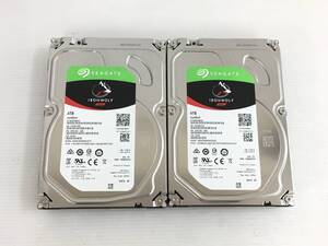 〇【2台セット】SEAGATE ST4000VN008 4TB SATA 3.5インチ 消去済 ハードディスク 動作品