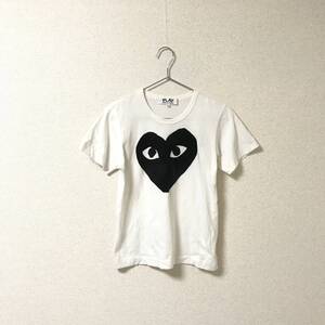 AD 2007★PLAY COMME des GARCONS プレイ コムデギャルソン★ブラック ハート 半袖 Tシャツ ホワイト 白 size S