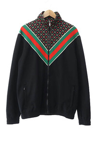 グッチ GUCCI 19AW GG Star Oversize Jersey Jacket Black ロゴ スター オーバーサイズ ジャージ トラック ジャケット 575734 XJBA5 S 黒ブ