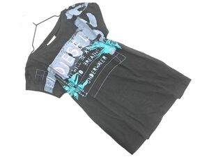 ネコポスOK DIESEL ディーゼル プリント Tシャツ sizeS/黒 ■◆ ☆ eeb6 レディース