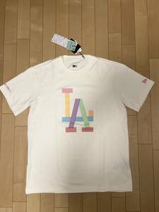 未使用品 タグ付 ニューエラ NEW ERA × BTS × ロサンゼルス・ドジャース トリプルコラボ 半袖 Tシャツ アイボリー 白 Lサイズ 大谷翔平