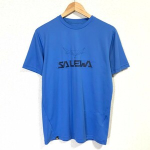 H8083dE SALEWA サレワ Tシャツ 半袖Tシャツ ブルー メンズ サイズM アウトドア DRYTON ドライトン ブランドプリント