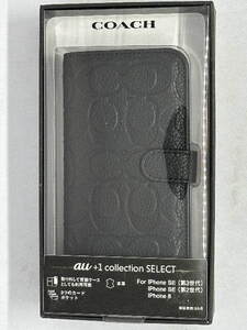 10326　COACH　コーチ　iPhone SE（第２・3世代）用 ブックタイプケース R22C020K　EMBOSSED Black　未開封新品