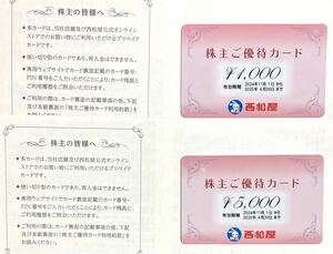 西松屋チェーン 株主優待カード 6000円分 送料無料