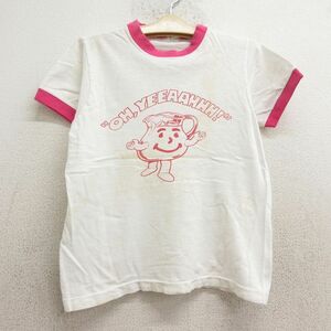 古着 半袖 ビンテージ Tシャツ キッズ ボーイズ 子供服 70s クールエイド コットン クルーネック 白他 ホワイト リンガー 24jun15 2OF