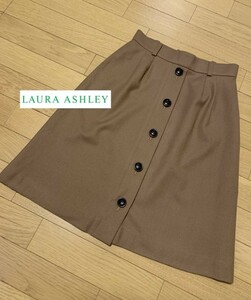 LAURA ASHLEY 【ローラアシュレイ】 茶色 Aライン ウール混 スカート 7号