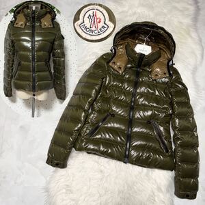 本物 モンクレール フード付 ダブルジップ ダウン ジャケット コート 0 オリーブグリーン系 オリーブ系 カーキ系 MONCLER