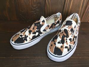 ★VANS バンズ US企画 slip on スリッポン ベージュ×茶×黒 デザート カモフラ 迷彩 27.0cm 極美品 Used 検 オールドスクール