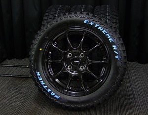 [新品アルミサマー4本] 5J+38ブラック軽量2023年RTホワイトレター165/65R14アトレーハイゼットエブリィバモスホビオN-VANサンバーツライチ