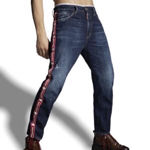 DSQUARED2 ディースクエアード BRAD JEAN サイド ライン テープ DENIM デニム パンツ ジーンズ 42 国内正規品 新品未使用 激安 送料無料