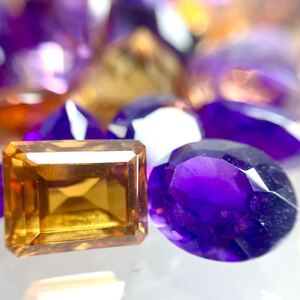 1円〜!!大量!!［天然アメジスト・シトリン・ガーネットおまとめ993ct］d 約198.6g 裸石 宝石 amethyst citrine ガーネット 紫水晶 w3/169