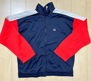 希少　レア　80s　FILA　オールド フィラ　旧ロゴ　レトロ　トラックジャケット　ジャージ　メンズ　Lサイズ相当　ヴィンテージ　古着