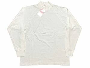 56 未使用品 XL WAREHOUSE ウェアハウス DOUBLEWORKS ダブルワークス 16155002 HI-NECK L/S Tシャツ ラグラン ロンT オフホワイト