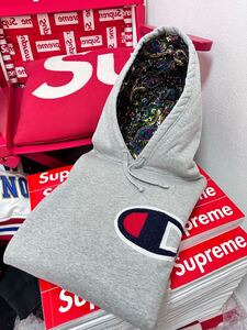 No.20☆希少☆超激レア☆Supreme Champion Paisley Pullover HOODIE シニールデカロゴ フード 裏ペイズリー柄 プルオーバーパーカー