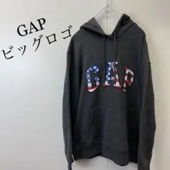 GAP ギャップ アメリカ ビッグロゴ パーカー グレー S