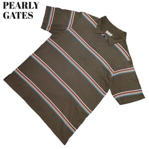 【良品】 PEARLY GATES パーリーゲイツ ボーダー 半袖 ポロシャツ ゴルフウェア