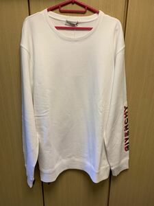 正規 未使用 21SS Givenchy ジバンシィ 袖 ロゴ クルーネック スウェット シャツ 白 XL BMJ05W30AF