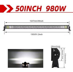 保証付き●50インチ980w●爆光LEDフロントライトバー●デリカD5や JB64ジムニーなどに検フォグランプワークライト作業灯