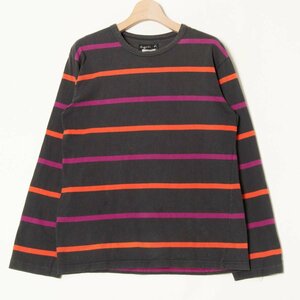 メール便◯ agnes b. アニエスべー ボーダー柄長袖Tシャツ カットソー トップス 綿100％ ヴィンテージ レトロ 灰色 グレー 2 フランス製