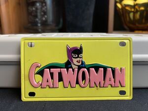 y12★MARX（マルクス） CATWOMAN TIN PLATE 日本製　キャットウーマン　バットマン　ブリキ　プレート 10×5.5cm 希少品