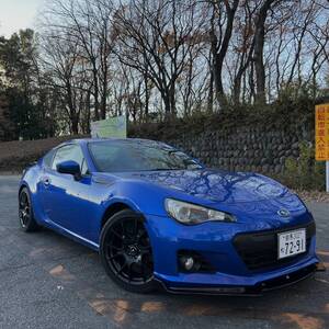 スバル　BRZ R STIエアロ　エンジンルームBLITZカスタム　3連メーター　社外ホイール　6MT MT6速ブルー車検7年10月　 Bluetooth ナビ