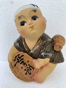 ふるさと人形 安来節 どじょうすくい人形 民芸品 陶器製 日本人形 置物 昭和レトロ ヴィンテージ