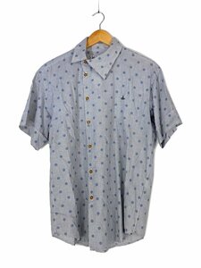 Vivienne Westwood MAN◆半袖シャツ/46/コットン/グレー/ストライプ/水玉柄/VW-WR-70211